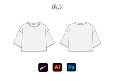 the front and back view of a t - shirt with an app icon on it