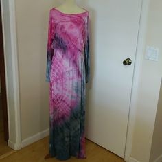 Made Of A Soft And Stretchy Rayon And Spandex Blend. Features Intentionally Raw Edges. Measures 18.5 Inches Across The Bust, Length Is About 61.5 Inches. Made In Southern California And Hand Dyed. Price Firm. Casual Long Sleeve Pink Maxi Dress, Pink Stretch Maxi Dress With Long Sleeves, Pink Stretch Long Sleeve Maxi Dress, Pink Fitted Long Maxi Dress, Fitted Long Pink Maxi Dress, Fitted Pink Long Maxi Dress, Pink Stretch Maxi Dress For Summer, Pink Stretch Casual Maxi Dress, Casual Pink Stretch Maxi Dress