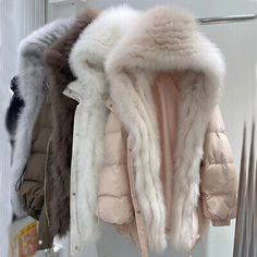 ad eBay - Women's Winter Real Fox Fur Collar Hooded Down Puffer Jackets Short Coats Zipper - Buy Now, click the link (eBay) Winter Outer, Vests Women, Short Coats, Future Wardrobe, Women Coats, Traditional Clothes, Short Coat, Fox Fur, Fur Collar