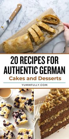 the cover of 20 recipes for authentic german cakes and desserts