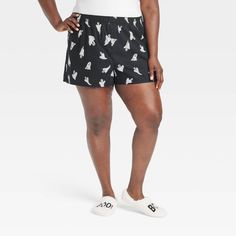 Get yourself ready for the supernatural season with the Ghost Print Halloween Matching Family Boxer Pajama Shorts from Hyde & EEK! Boutique™. These black shorts are covered with a print of ghosts for an eye-catching look, making it perfect for Halloween. Tailored from 100% cotton fabric in a regular-fit cut, these lightweight boxer pajama shorts help provide soft and breathable comfort and are fun to pair with your favorite loungewear. Plus, their full elastic waistband helps keep them in place. Womens Boxer, Female Features, Cotton Pajama Shorts, Halloween Matching, Ghost Print, Womens Pajama Shorts, Halloween Pajamas, The Supernatural, Family Costumes