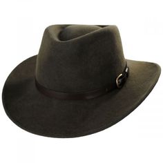 Bigalli Melbourne Crushable Wool Felt Outback Hat Cowboy & Western Hats Outback Hat, Western Hats, Leather Hats, Cowboy Western, Hat Band, Hat Shop, Western Cowboy, Hat Making, Wide Brimmed