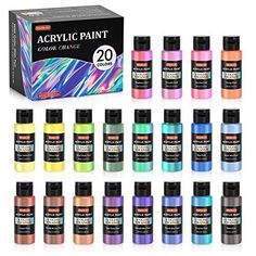 acrylic paint set with 20 colors