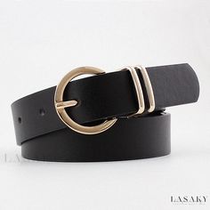 Lasaky - Chic Belted Pants Waistband with Round and Square Buckles Female Cowgirl, Cowgirl Belts, Leather Belt Buckle, Cloth Belt, Belted Pants, Casual Belt, Cowgirl Western, Faux Leather Belts, Metal Belt