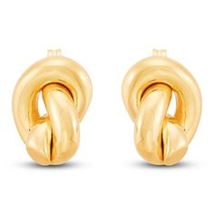 These sweet and simple love knot earrings represent your unbreakable bond. 14K yellow gold High-polish finish Hollow construction Friction backs Made in Italy Knot Stud Earrings, Knot Studs, Jared The Galleria Of Jewelry, Knot Earrings, Love Knot, Polish Jewelry, Fashion Earrings, Knot, In Italy