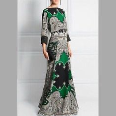 ad eBay - etro spartaco SIZE 40 green silk beaded cuff paisley maxi dress - Buy Now, click the link (eBay) Evening Maxi Dresses, Sukienki Maksi, Sewing Dress, Afrikaanse Mode, فستان سهرة, Long Sleeve Dresses, Maxi Dress Online, Long Sleeve Maxi, Printed Maxi