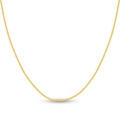 Beautifully interwoven links make this 18-inch wheat chain both attractive and comfortable to wear. Fashioned in 14K yellow gold, the necklace secures in place with a lobster clasp. Classic Yellow Gold Chain Necklace With Wheat Chain, Classic Rope Chain Necklace With Wheat Link, Classic Gold Rope Chain Necklace With Wheat Detail, Yellow Gold Wheat Chain Rope Necklace As Gift, Classic Yellow Gold Wheat Chain Rope Necklace, Classic Yellow Gold Wheat Chain Necklace, 14k Yellow Gold Rope Chain Necklace, 14k Yellow Gold Wheat Rope Chain Necklace, 14k Yellow Gold Wheat Chain Necklace