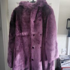 -Nwt & Never Worn -Plush Faux Fur Made With 100% Acrylic Liner Content: 54% Polyester, 46% Rayon -Double-Breasted Button Closure (Allows You To Tighten The Coat By 2-3 Inches!) -“Classic” Coats Come Complete With A Hood And Ears -Large Outer Pockets Purple Long Sleeve Fur Coat With Faux Fur Trim, Purple Faux Fur Outerwear For Fall, Purple Faux Fur Coat For Winter, Winter Purple Faux Fur Coat, Purple Faux Fur Winter Outerwear, Purple Faux Fur Outerwear For Winter, Purple Faux Fur Trim Coat For Fall, Winter Purple Faux Fur Outerwear, Purple Fur Coat For Fall