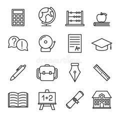 school and education line icons royalty illustration