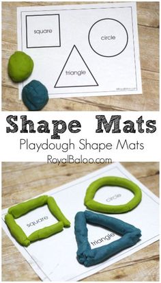 the shape mats for playdough shape mats are shown with green and blue shapes