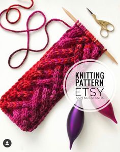 the knitting pattern has been made using yarn and scissors