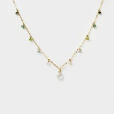 MiniDot Necklace: Summer Green-Adorn Necklace-La Meno Kundalini Energy, Dot Necklace, Be Humble, The Mind, Shades Of Green, Destiny, Helping People, Moonstone, Tourmaline