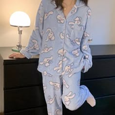 Cinnamon Roll Pajamas Sanrio, Cinnamon Roll Pjs, Casual Light Blue Sleepwear For Home, Cute Blue Home Sleepwear, Kawaii Blue Sleepwear For Bedtime, Blue Kawaii Style Sleepwear For Bedtime, Blue Kawaii Sleepwear For Bedtime, Cinnamoroll Pajamas, Sleepy Clothes