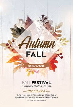 an autumn flyer with leaves on it