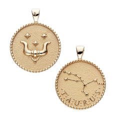 Taurus April 20 - May 20 We love you because you are... Warmhearted... and generous Persistent Patient Coin pendant made of sterling silver dipped in 14k gold, measuring 1.2" in diameter. DOUBLE SIDED: please click through the images to see the design on each side. Can be worn either way! Includes your choice of chain necklace and leather cord: Choose delicate 16-18" Satellite Chain, 18" Adjustable Drawn Link Chain, or 32" Mini Twist Link Gold Plated Chain Leather cord may be tied as a double wr Taurus April, Mini Twists, Pendant Bails, Zodiac Pendant, April 20, Coin Necklace, May 20, Coin Pendant, Gold Plated Chains