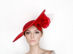 This stunning RED Fascinator is decorated with a beautiful silk flowers and veil.This red hat is perfect for the Kentucky derby, Ascot races, weddings or any special occasion.It is mounted on a headband that allows to tilt the fascinator to the liking of each one.If you can choose the side of the head were you like to wear the fascinator, can send me a mail.**  PROCESSING TIME: 5 -7 business days.**  DELIVERY TIME (DHL Express): 2-4 business days to EEUU, 1-2 to Europe and 3-5 to Australia.Follo Elegant Fitted Costume Hats And Headpieces For Holidays, Elegant Mini Hats For Wedding And Holiday, Elegant Adjustable Hat For Holidays, Elegant Adjustable Hat For The Holidays, Elegant Adjustable Holiday Hat, Elegant Fitted Mini Hats For Holiday, Elegant Holiday Fascinator For Evening, Red Fitted Hat For Gift, Elegant Mini Hats For Formal Holiday Events