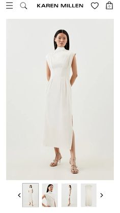 Elegant Party Maxi Dress With Pleated Back, Elegant Maxi Dress With Pleated Back For Party, Elegant Maxi Evening Dress With Pleated Back, Elegant Summer Evening Dress With Pleated Back, Elegant High Neck Formal Dress, High Neck Elegant Formal Dresses, Elegant High Neck Dress With Fitted Bodice, Elegant High Neck Midi Dress For Evening, Elegant Evening Dress With Fitted Bodice And High Neck