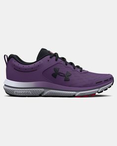 Women's UA Charged Assert 10 Running Shoes | Under Armour Military Tactical Boots, Under Armour Running, Shirts For Leggings, Purple Shoes, Under Armour Shoes, Tactical Boots, Wide Shoes, Unisex Shoes, Under Armour Women