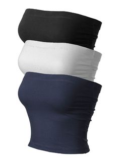 Arrives by Mon, Feb 12 Buy MixMatchy Women's 3-Pack Solid Casual Summer Side Shirring Scrunched Double Layered Tube Top at Walmart.com Edgy Tops, Black Tube Top, Top Strapless, Strapless Crop Top, Mombasa, Tube Tops, Jeans Leggings, Cute Everyday Outfits, Waist Jeans