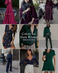 Winter Color Analysis Outfits, Dark Winter Color Palette Clothes, Deep Winter Color Palette Outfits Style, Dark Winter Outfits For Summer, Dark Winter Clothes, Deep Winter Outfits Capsule Wardrobe, Dark Winter Color Palette Outfits, Deep Winter Summer Outfits, Decluttering Wardrobe