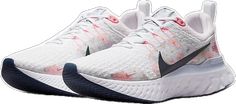 White Nike Running Shoes For Spring, Nike White Running Shoes For Spring, Nike React Infinity Run, Nike React, The 100, Running, Nike, Navy, Sneakers