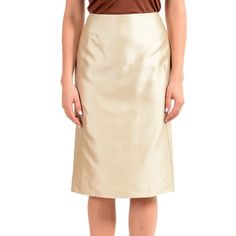 Gianfranco Ferre Women's Silk Beige Pencil Skirt Us M It 42 New Without Tags Country/Region Of Manufacture: Italy Retail Value: $475 This Is Authentic Gianfranco Ferre Women's Silk Beige Pencil Skirt Sku: V-16069 Material: 44% Silk 56% Cotton Measured Waist: 30" Length: 25" Elegant Lined Mini Skirt For Spring, Elegant Formal Mini Skirt For Summer, Elegant Lined Skirt For Formal Occasions, Classic Midi Party Skirt, Classic Midi Skirt For Party, Classic Party Skirt With Lining, Elegant Mini Skirt For Cocktail Occasions, Elegant Cocktail Mini Skirt, Classic Silk Skirt For Workwear