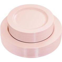 three pink plates stacked on top of each other