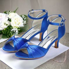 Category:Wedding Shoes,Heels; Upper Materials:Satin; Lining Materials:Leather; Embellishment:Bowknot; Season:Spring,Summer; Heel Type:Stiletto; Gender:Women's; Size Suggestion:standard size, select your usual size; Toe Shape:Round Toe; Style:Elegant; Heel Height(inch):>5; Outsole Materials:Rubber; Occasion:Wedding,Party; Closure Type:Buckle; Listing Date:05/16/2024; Production mode:External produce; 2024 Trends:Dress Shoes; Heel Height:Mid Heel Heels Wedding Shoes, Heels Wedding, Shoes Heel, Heels Online, Wedding Shoes Heels, Wedding Dress Shoes, Shoes Wedding, 2024 Trends, Wedding Heels