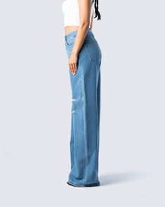 The perfect baggy, distressed jean - prime cool girl look 🌟 But we know you already got that down 😉 Trendy Distressed Flare Jeans, Trendy Distressed High-rise Flare Jeans, Trendy High Rise Distressed Flare Jeans, Chic Everyday Ripped Bottoms, Chic Ripped Bottoms For Everyday, Everyday High Waist Distressed Flare Jeans, Chic Everyday Ripped Jeans, Chic Ripped Jeans For Streetwear, Everyday High-waist Distressed Flare Jeans