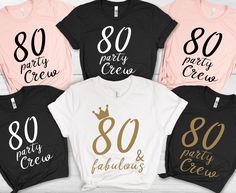 four t - shirts with the number 80, 80, 90 and 90 on them