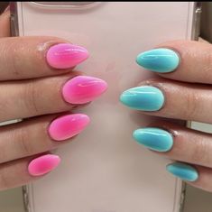 Nail Designs Round Almond, Gel Nail Ideas Not Acrylic, Nails Ocean Design, Aesthetic Nails Preppy, Nail Inspiration Vacation, Medium Round Nails Designs, Cruise Nails Square, Cute Nail Inspo For School, Cute Back Too School Nails