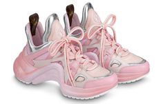 Luxury Pink Sneakers For Sports, Luxury Pink Low-top Sneakers, Luxury Pink Sneakers For Spring, Louis Vuitton Archlight, Platform Casual Shoes, Louis Vuitton Pink, Limited Edition Sneakers, Lace Print, Sports Sneakers