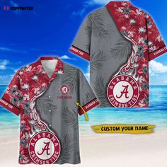 Alabama Crimson Tide Hawaiian Shirt Gift Men Women Gift Men Women Custom Customizable Red Collegiate Tops, Red Short Sleeve Sublimation Design For College, Customizable Red Shirt With Graphic Print, Red Custom Print Shirt For Fans, Red Custom Print Shirt For Fan Merchandise, Red Sports Event Shirt With Team Name, Red Custom Print Fan Apparel Top, Red Shirt With Sublimation Print For Fan Merchandise, Red Sublimation Print Shirt For Fan Merchandise