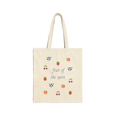 Elevate your shopping experience with our sturdy Cotton Canvas Tote Bag. This bag embodies a blend of practicality and style, perfect for eco-conscious individuals. Its beautiful design featuring 'Fruit of the Spirit' is both inspiring and uplifting, making it an ideal accessory for daily outings, grocery trips, or beach days. The heavy fabric ensures durability for all your necessities, while the flat corners add a polished touch. Targeted towards environmentally friendly shoppers, students, or Bible Tote Bag, Fruit Of The Spirit, Beach Day, Canvas Tote, Inspirational Gifts, Cotton Canvas, Thoughtful Gifts, Beautiful Design, Canvas Fabric