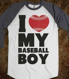 i love my baseball boy t - shirt with heart and ball on the front in black and white