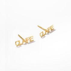 Add a touch of personal elegance to your style with our Custom Name Stud Earrings in 14K Solid Gold. Perfect for women seeking personalized earrings, these 14K Gold Custom Jewelry pieces make exquisite birthday gifts. Celebrate your unique identity or gift a loved one with this timeless piece, ensuring your name shines as brightly as the high-quality gold used in its creation. 14k solid gold handcrafted necklace 100% ethical sourced jewelry Material: 14k Solid Gold Earring Height: 4 mm / 0.15 in Elegant Personalized Name Earrings, Custom Name Sterling Silver Earrings, Personalized Dainty 14k Gold Earrings, Personalized 14k Yellow Gold Earrings, Personalized Yellow Gold Sterling Silver Earrings, Classic Personalized 14k Gold Earrings, Personalized Yellow Gold Earrings For Anniversary, Custom Name Gold Earrings For Anniversary, Custom Name Gold Sterling Silver Earrings