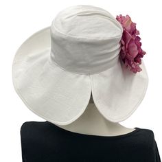 HANDMADE IN THE USAA hat isn't just about fashion, though the bespoke hats found here at Boston Millinery are the height of vintage style, it's about how you feel.It's about finding that finishing touch that make the corners of your lips uptick into a smile that shares your confidence and creativity.Our signature design, and original from Boston Millinery © Handmade by Artist in the USAThis lovely linen wide brim hat makes an awesome statement hat, perfect for the Kentucky Derby. Perfect for a s Curved Brim Sun Hat For The Kentucky Derby, Curved Brim Hat For Kentucky Derby, Kentucky Derby Hat With Curved Brim, Kentucky Derby Brimmed Mini Hat, Adjustable Short Brim Cloche Hat For Garden Party, Adjustable Cloche Hat For Royal Ascot With Curved Brim, Wide Brim Hat For Garden Party, Adjustable Wide Brim Hat For Garden Party, Short Brim Hat For Garden Party