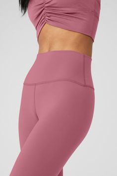 Pilates, pickleball, posting up at home—you’re looking at your new go-to for all of it. Made from our signature Airbrush fabric that’s cottony soft with a smoothing fit, these leggings are thoughtfully designed with a holds-you-in high-rise waistband and full-length legs for a snug fit right down to the hems. Grab your favorite color, and while you’re at it, get a matching bra, too. Activewear With Comfort Waistband And 5-inch Inseam For Sports, Casual Activewear With Built-in Padding And 4-way Stretch, Versatile Micro-elastic Bottoms By Alo Yoga, Compressive Bottoms With Ribbed Waistband For Training, Functional Breathable Activewear With 5-inch Inseam, Alo Yoga Fitted Functional Bottoms, Alo Yoga Functional Fitted Bottoms, Alo Yoga 4-way Stretch Athleisure Bottoms, Athleisure Activewear With Comfort Waistband And Micro-elastic