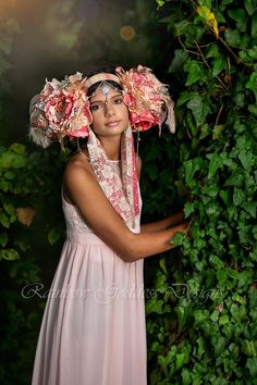 Goddess Headdress, Crown Butterfly, Fantasy Crown, Flower Headdress, Fairy Crown, Head Pieces, Feather Headdress, Real Touch Flowers, Floral Headpiece