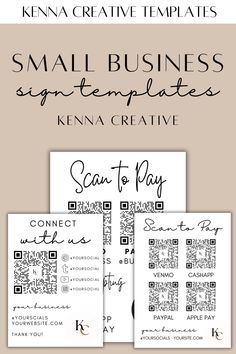 some type of business cards with the words, small business and signatures on them