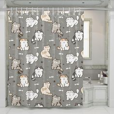 queen in my house is my fat cats shower curtains Curtain Ideas Minimalist, Vanity Colors, Cat Shower Curtain, Personalized Shower Curtain, Contour Rug, Bath Tubs, Cats Pet, Small Bath, Shower Rod