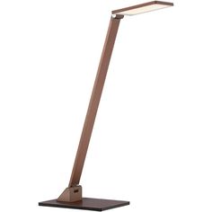 a wooden desk lamp on a white background