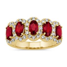 RETURNS Five-Stone Oval Ruby and Diamond Ring Antique Ruby Ring, Yellow Gold Anniversary Rings, Rings Ruby, Ruby Wedding Rings, Ruby Diamond Ring, Ruby And Diamond Ring, Ruby Wedding, Ruby Diamond Rings, Special Ring