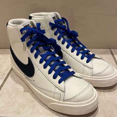 Never Worn, Brand New Celestine Blue Nike Blazer, Blazer Indigo Nike, Nike Blazer Shoes Blue, Nike Blazer Mid 77 Jumbo Blue, Nike Blazer Mid 77 Pacific Blue, Celestine Blue Nike Blazers, Nike Blazers Indigo, Nike Blazers Teal, Nike Blazer Blue Check