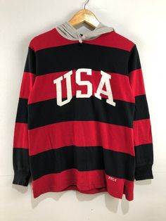 "Vintage Polo Ralph Lauren USA Hoodie Pre-owned: Good condition Size on Tag 150 Measurement Pit to pit 18.5\" Length 26\" I do combined shipping $3 for next t-shirt, $5 Sweatshirt Please let me know if you have any question before buying" Throwback Winter Hoodie, Throwback Winter Hoodie Tops, Throwback Hooded Top For College, Collegiate Long Sleeve Graphic Hoodie, Vintage Crew Hoodie For Winter, Vintage College Hoodie Tops, Vintage Winter Crew Hoodie, Vintage Crew Neck Winter Hoodie, Throwback Long Sleeve Hoodie For College