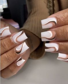 Nails Fall Themed Short Acrylic Nails, Fall Baddie Nails Short, Nude Short Nail Designs, Nail Inspiration Short, Short White Acrylic Nails, Short Nail Acrylic, Short Nail Designs Summer, Nail Set Short, Short Nails 2022 Trends