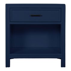 an image of a night stand with drawers on it's sides and one drawer open