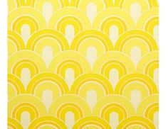 a yellow and white wallpaper with circular shapes on it's surface, in the shape of circles