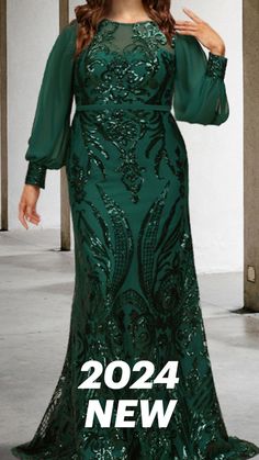 This exquisite GM122 mermaid dress is designed with a jewel neckline, long sleeves, and delicate appliques on the luxurious chiffon fabric. Perfect for any mother of the bride, this dress exudes elegance and sophistication with its intricate details and figure-flattering silhouette. Elevate your special occasion with this premium dress. Green Long Sleeve Mermaid Dress For Wedding, Sequined Long Sleeve Gown For Mother Of The Bride, Long Sleeve Sequined Gown For Mother Of The Bride, Jewel Neckline, Mother Of The Bride Dress, Jewel Neck, Mermaid Dress, Chiffon Fabric, Mother Of The Bride Dresses