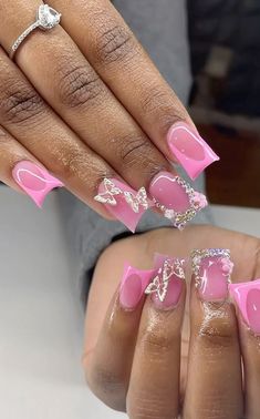 Cute Long Square Nails Ideas, Short Freestyle Nails With Charms, Nails Freestyle, Quartz Nails